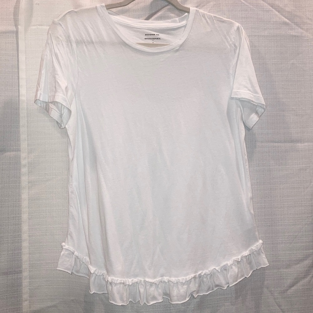 White ruffle tee